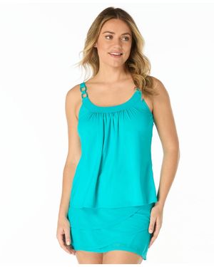 Coco Reef Ultra Fit Embellished-strap Tankini Top - Blue