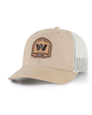 '47 Washington Commanders Bonehide Trucker Structured Leather Applique Adjustable Hat - Natural