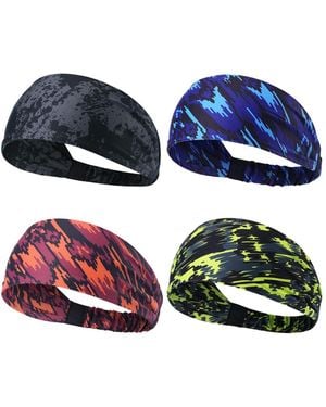 Peneyon Non Slip Sweat Wicking Headbands For Sports Yoga Gym Running Workout - Blue