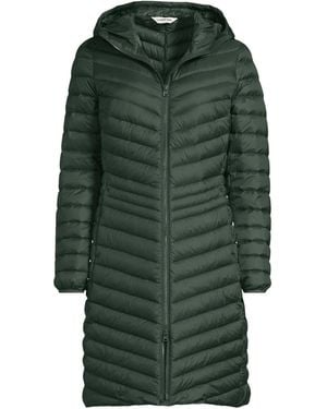Lands' End Tall Wanderweight Packable Down Coat - Green