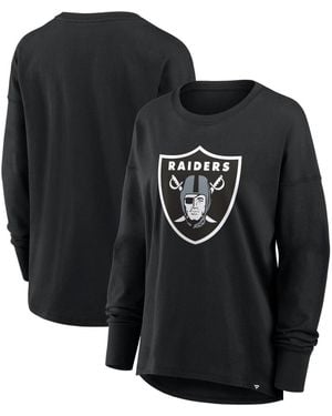 Fanatics Las Vegas Raiders Relaxed Hip Essential Long-sleeve T-shirt - Black