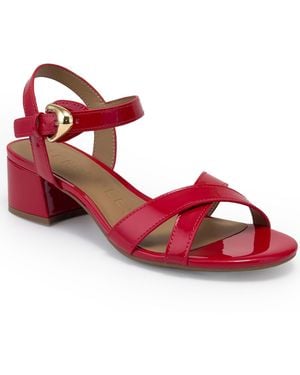 Aerosoles Cinzia Buckle Block Heel Sandals - Red