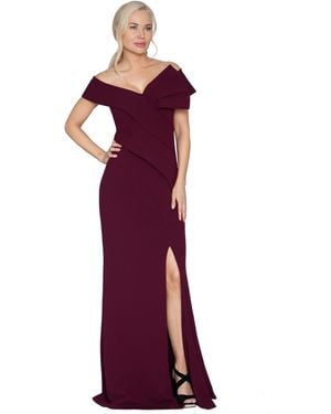 White Tie By Shani Off-the-shoulder Slit Gown - Red