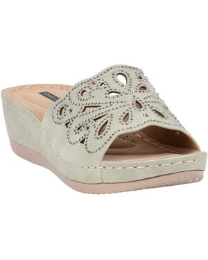 Gc Shoes Embellished Round Toe Sandals - White