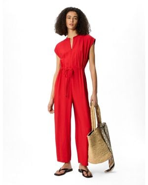 Whistles Sleeveless Drawstring Jumpsuit - Red