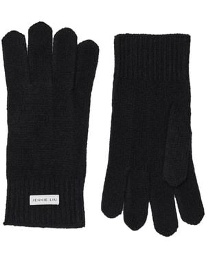 Jennie Liu 100% Cashmere Knitted Gloves( - Black