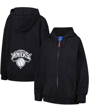 Terez New York Knicks Oversized Allover Gemstone Full-zip Hoodie - Black