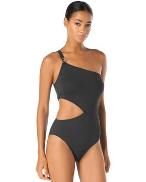 MICHAEL Michael Kors One-shoulder Cutout One-piece Swimsuit - Black