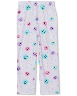 Lands' End Big Girls Basic Fleece Pajama Pants - White