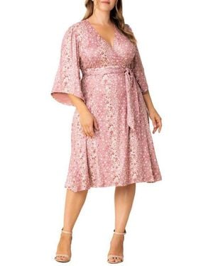 Kiyonna Plus Size Sweetheart Knit Wrap Dress in Blue | Lyst Kiyonna Plus Size Sweetheart Knit Wrap Dress in Blue | Lyst