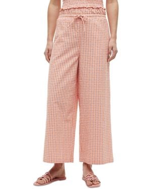 Tommy Hilfiger Seersucker Straight Cotton Pants - Pink