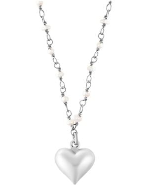 Adornia Fine Freshwater Pearl Rosary - Metallic