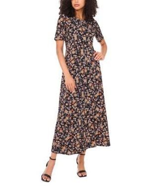 Vince Camuto Crew Neck Short Sleeve Dress - Multicolor