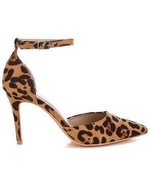 Rag & Co Ushra Microfiber Stiletto Sandals - Metallic
