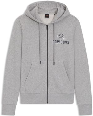 BOSS Boss X Dallas Cowboys Regular Fit Zip-up Hoodie - Gray