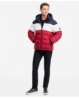 Tommy Hilfiger Hooded Puffer Jacket - Red