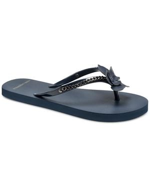 KARL LAGERFELD Zemira Flower Slip-on Flip Flops - Blue