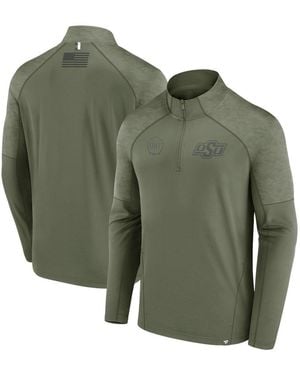 Fanatics Oklahoma State Cowboys Oht Military-inspired Appreciation Titan Raglan Quarter-zip Jacket - Green