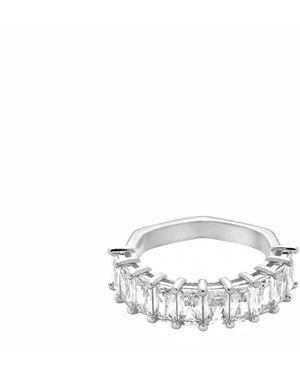 Bearfruit Jewelry Fernanda Crystal Statement Ring Trendy Bold Design - White