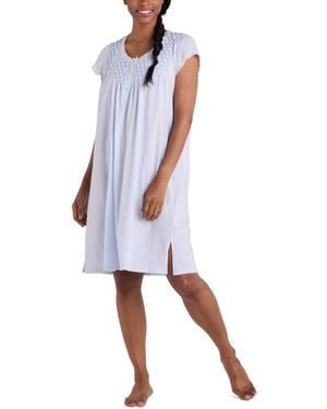 Miss Elaine Diamond-yoke Lace-trim Nightgown - White
