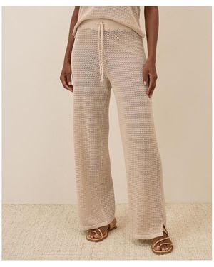 Pact Beachside Crochet Knit Pant - Natural