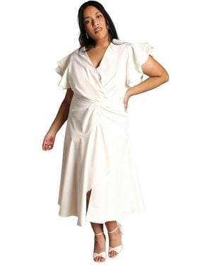 Coast Wrap Midi Dress - White