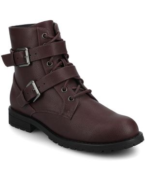Journee Collection Juliah Block Heel Ankle Boots - Brown