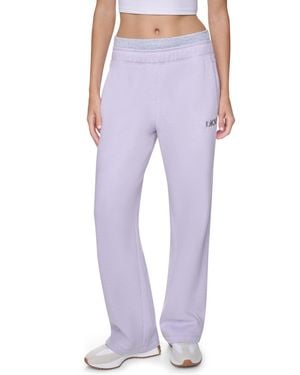 DKNY High-rise Boyfriend Double Waistband Pants - Purple