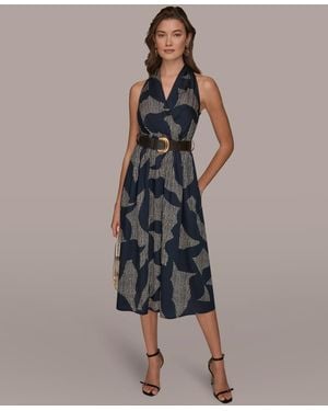 Donna Karan Halter Neck A-line Dress - Blue