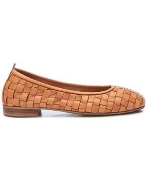 Xti Carmela Leather Collection Braided Flats By - Brown