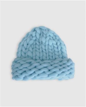 Belle & Bloom Snowflake Hand Knitted Beanie - Blue