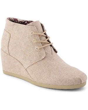 TOMS Desert Wedge Plus Lace-up Booties - Natural