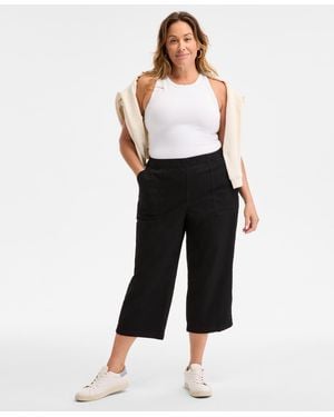Style & Co. Plus Size Pull-on Cropped Pants - Black