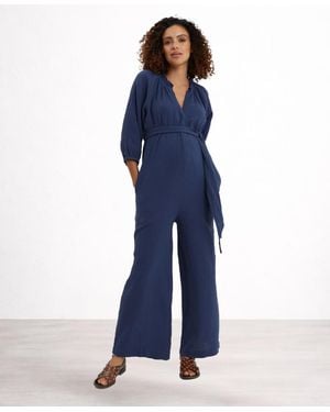 Nom Maternity Maternity Alma Nursing Jumpsuit - Blue