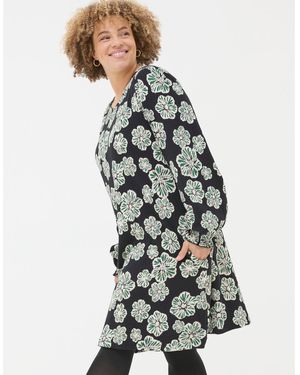 FatFace Kareen Spaced Floral Jersey Dress - Black