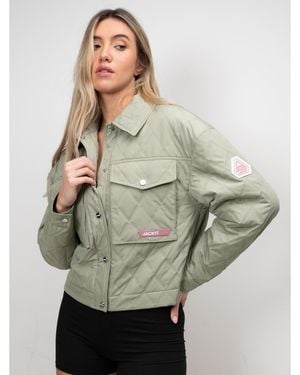 Jacket Eden Quilted Shirt Jacket - Gray