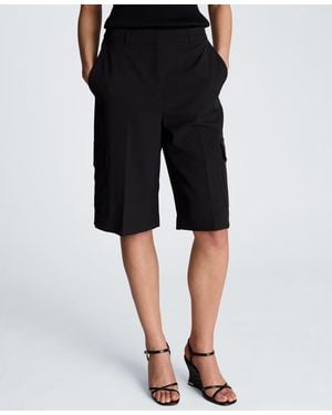 Kenneth Cole High-rise Wide-leg Cargo Shorts - Black