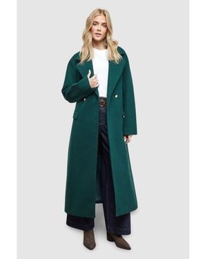 Oasis Tie Belt Detail Midi Coat - Green