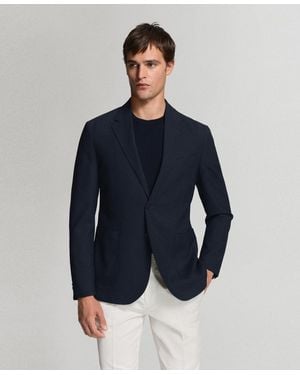 Mango Pockets Slim-fit Blazer - Blue
