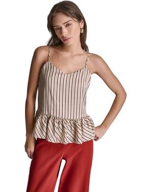 BCBGMAXAZRIA V-neck Stripe Top - Red