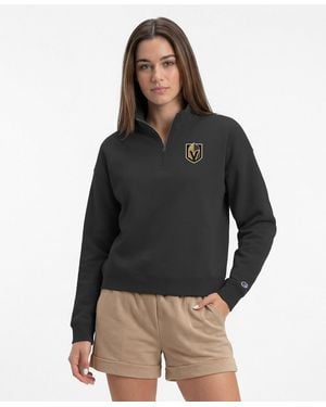 Champion Vegas Golden Knights Power Blend Quarter-zip Sweatshirt - Black