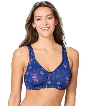 Comfort Choice Underwire Microfiber T-shirt Bra - Blue