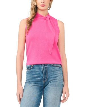 Cece Tie Neck Tank Sweater - Red