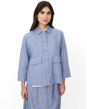 Masai Majurelle Linen Overshirt - Blue