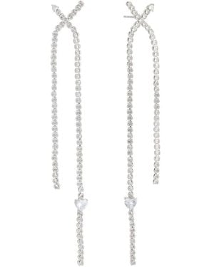 HEYMAEVE Platinum Plated Brass Statement Earrings - White