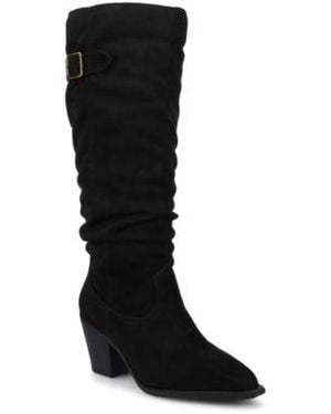 Journee Collection Kaleah Regular Wide Calf Pointed Toe Slouchy Boots - Black