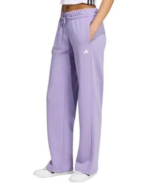 adidas Essentials Feel Cozy Mid-rise Open-hem Pants - Purple