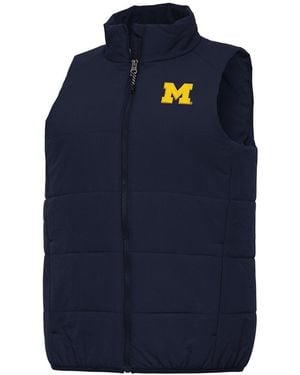 Antigua Michigan Wolverines Experience Full-zip Vest - Blue