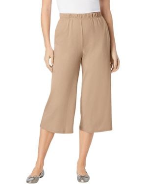 Woman Within Plus Size 7-day Knit Culotte - Natural