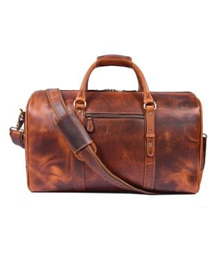 Aaron Leather Goods 20 Inch Rustic Range Duffel Bag - Blue